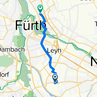 Rothenburger Straße 457A, Nürnberg nach Laubenweg 30, Fürth