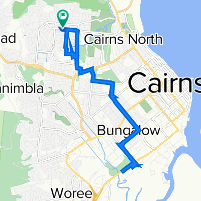Map Of Cairns Showing Suburbs Cycling Routes In Cairns - 🚲 Bikemap