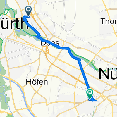 Poppenreuther Straße 46, Fürth nach Rothenburger Straße 179, Nürnberg