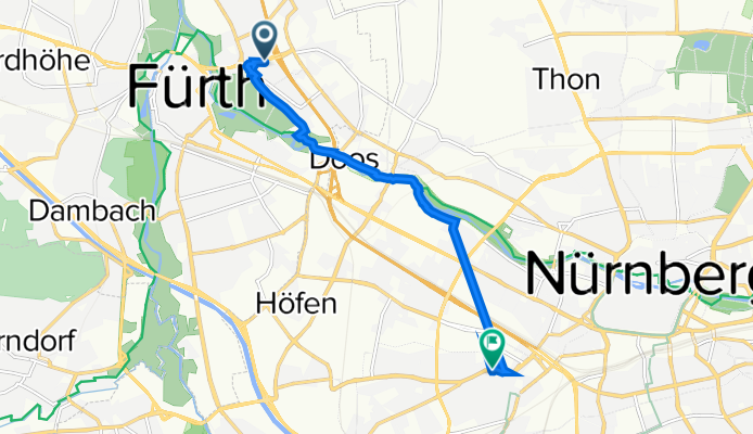 Poppenreuther Straße 46, Fürth nach Rothenburger Straße 179, Nürnberg