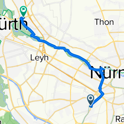 Leopoldstraße 3, Nürnberg nach Poppenreuther Straße 21, Fürth