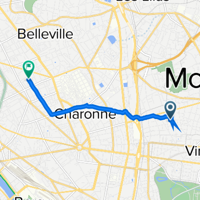 32 Rue Barbès, Montreuil to 57 Rue Saint-Maur, Paris