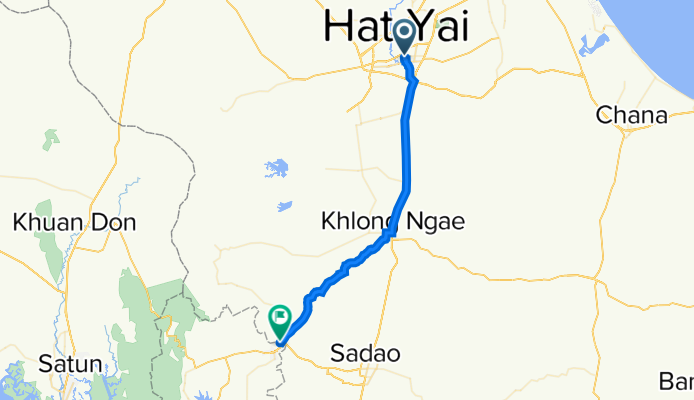 Thanon Thumnoonvithi, Amphoe Hat Yai nach Thanon Khao Rup Chang, Sadao