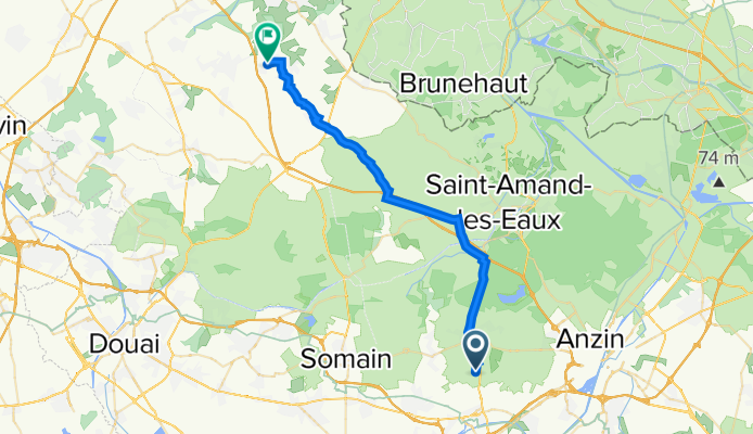 De Chemin d'Escaudain 2, Haveluy à Rue de la Libération 680, Genech