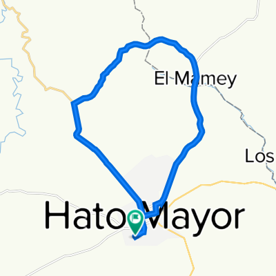 De Calle Quirilio Vilorio Sánchez #104, Hato Mayor del Rey a QP8X+548, Hato Mayor del Rey