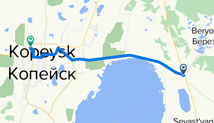 От Обход города Челябинска до улица Томилова 14, Копейск