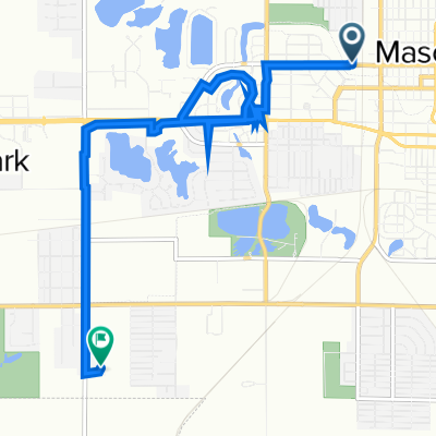 Route to 2403 S Taft Ave, Mason City