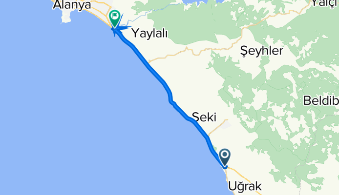 Mersin - Antalya Yolu to Gündoğan Sokak 11