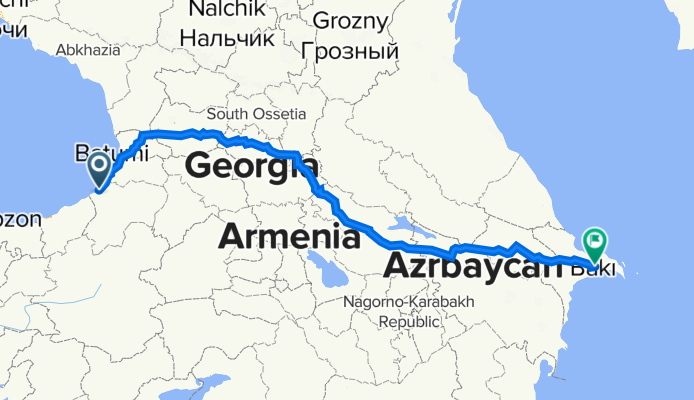 Eski Hopa Artvin Yolu 62 to CV58+PRG, Bakü