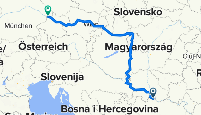 Belgrade - Budapesta - Bratislava Wienna -Linz -Passau