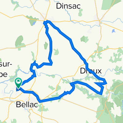 De Rue de la Colline 21, Peyrat-de-Bellac à Rue de la Colline 21, Peyrat-de-Bellac