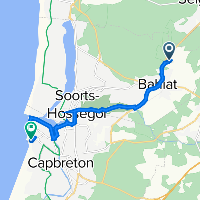 De Avenue des Charpentiers 128, Soorts-Hossegor à Avenue Mal de Lattre de Tassigny 530A, Capbreton