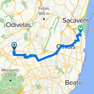 Rua Cesina Adães Bermudes 11, Lisboa to Rua do Indo 461