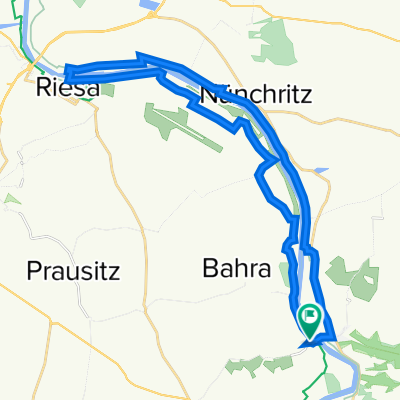 RF EK1: Elbklause--ERW (links)--Riesa--Fähre Promnitz--ERW (rechts)--Diesbar-Seußlitz Fähre--Elbklause