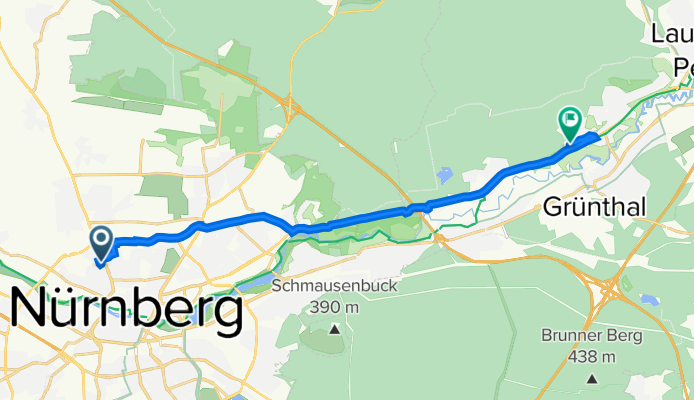 Kressenstraße 18, Nürnberg nach Dachsbergweg 1, Rückersdorf