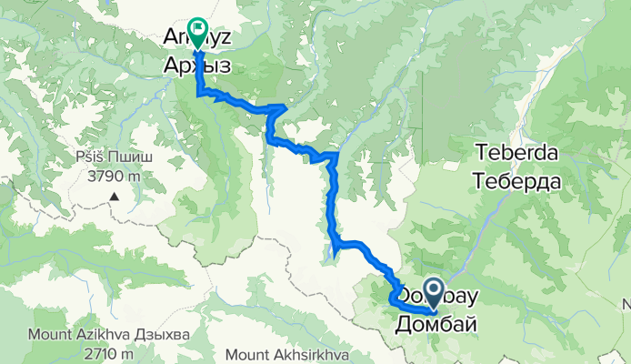 От А155, Домбай до Архыз