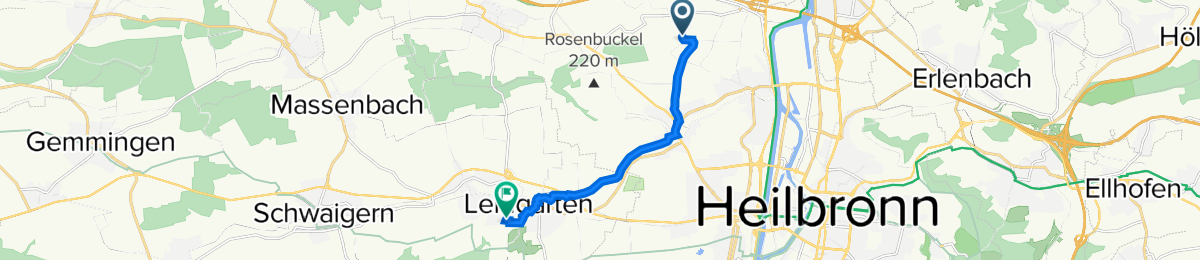 AlexanderBaumannStraße, Heilbronn nach … Radroute 🚲 Bikemap