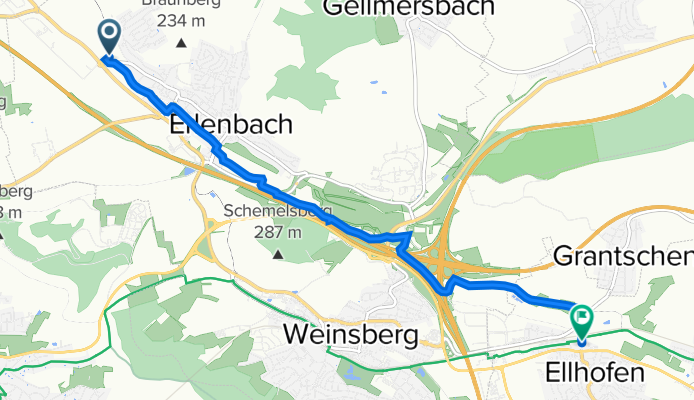 Herdweg, Erlenbach nach Grantschener Straße 8, Ellhofen