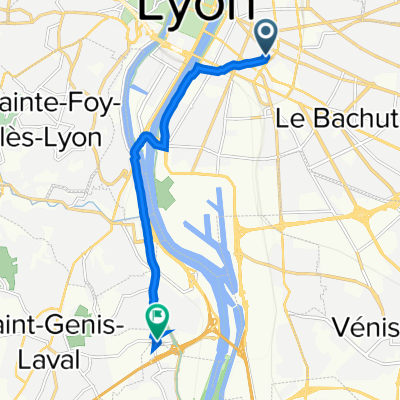 7 Rue Bâtonnier Jacquier, Lyon to 1 Chemin des Mûriers, Irigny