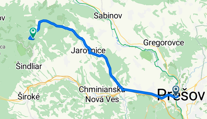 Prešov - Svinia - Lažany - Jarovnice - Buče