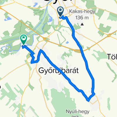 Route from Lajta út 23., Győr