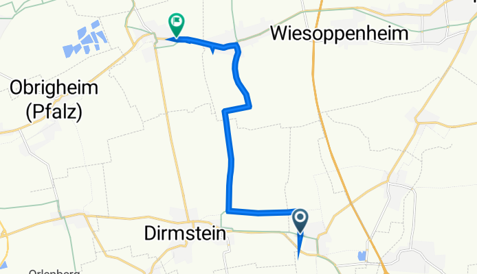 Dirmsteiner Straße 51–87, Heuchelheim bei Frankenthal nach Wormser Straße 58, Offstein