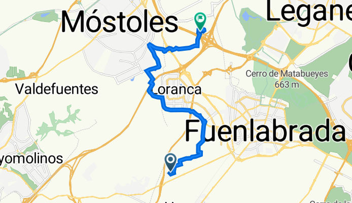 Calle del Tulipán, 1, Humanes de Madrid a Vereda del Monte, Fuenlabrada