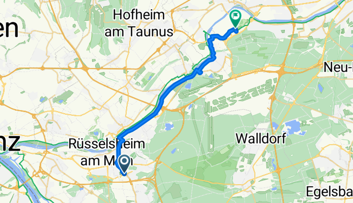 Im Hasengrund 46, Rüsselsheim am Main nach Leunastraße, Frankfurt am Main