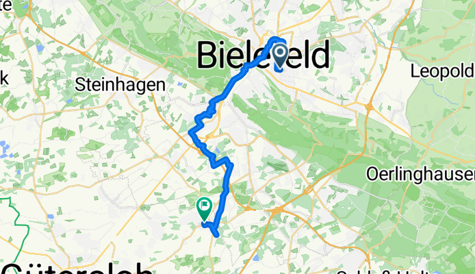 Teutoburger Straße 50, Bielefeld nach Adlerweg, Gütersloh