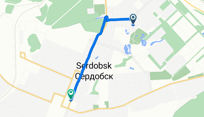 От Трудовая улица 7, Сердобск до Красная улица 22, Сердобск