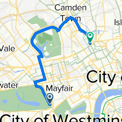 Hyde Park to Kings Cross via Camden