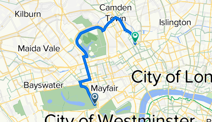 Hyde Park to Kings Cross via Camden