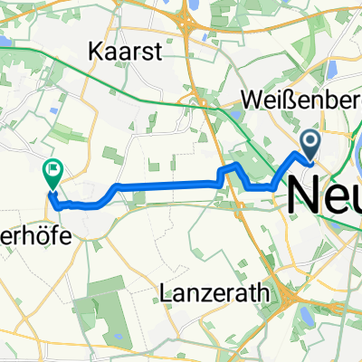 Adolfstraße 93, Neuss nach Klarissenstraße 8, Kaarst