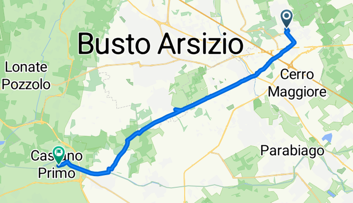 Via Giacomo Matteotti 118, Rescaldina a Piazza Giuseppe Mazzini 88, Castano Primo