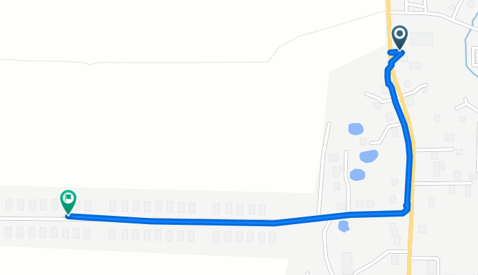 От улица Центральная 2б, Малое Луговое до улица Мира 38, Малое Луговое