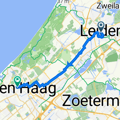 Breestraat 62, Leiden naar Trompstraat 140, Den Haag
