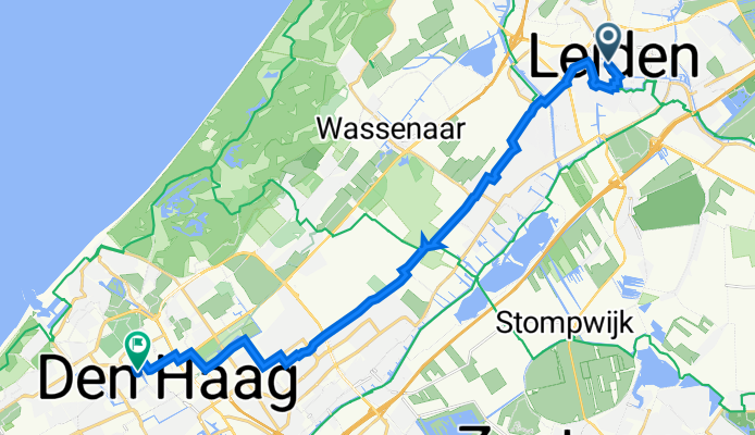 Breestraat 62, Leiden naar Trompstraat 140, Den Haag