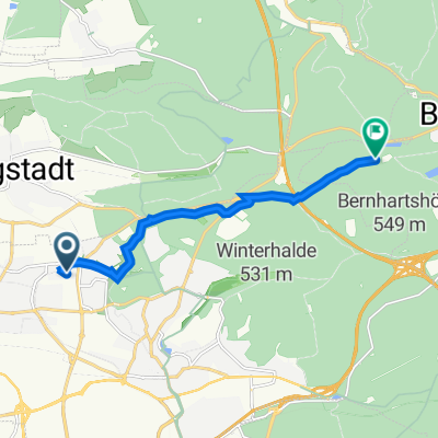Grünäckerstraße 17, Sindelfingen nach Katzenbacher Hof 1, Stuttgart