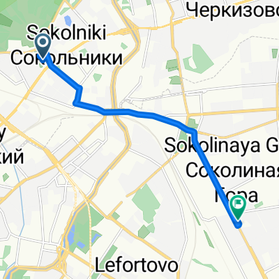 От Сокольническая площадь 9с1, Москва до проспект Буденного 33А, Москва