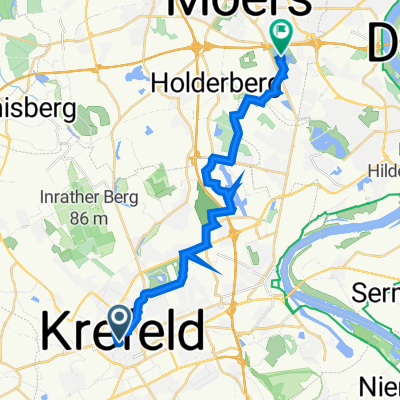Breite Straße 103, Krefeld to Waldstraße 115, Moers