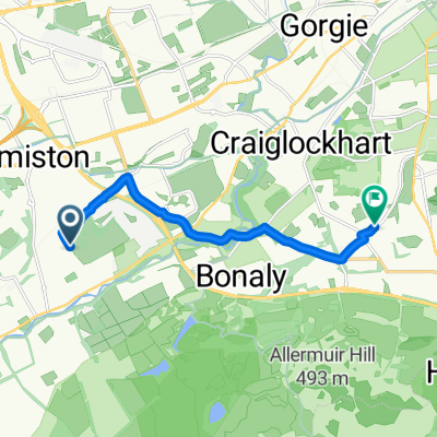 Route to 18/2 Oxgangs Ave, Edinburgh