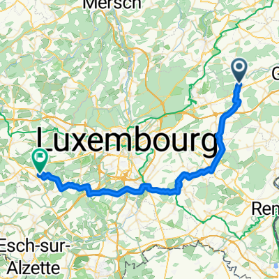 Rue d'Olingen 44, Betzdorf to Rue Haard 43, Dippach