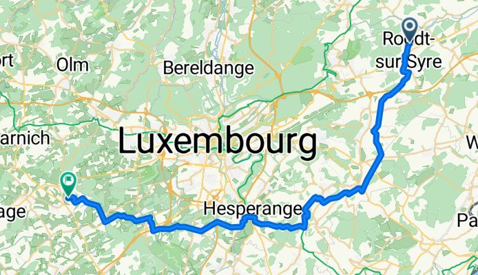 Rue d'Olingen 44, Betzdorf to Rue Haard 43, Dippach