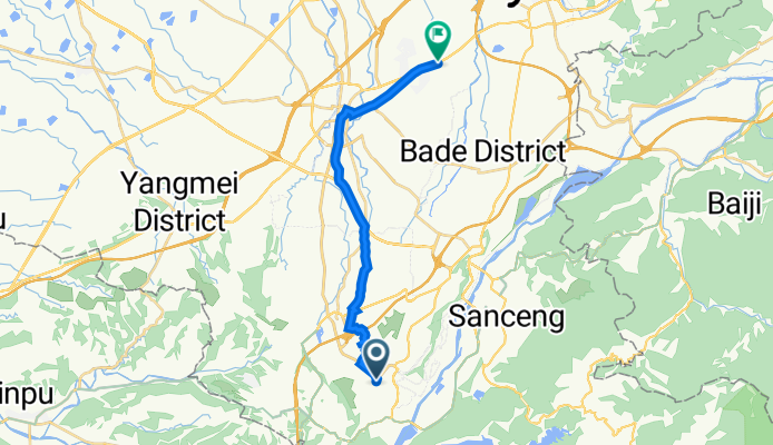 No. 1–5 Zhongyong Street, Longtan District to Zhongshan Road, Bade District