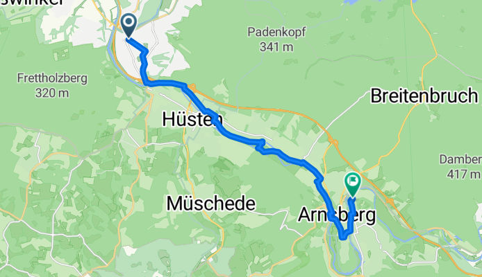 Route von Neheimer Markt 6, Arnsberg