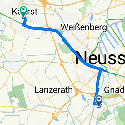 Melissenstraße 14A, Neuss nach Pestalozzistraße 3, Kaarst