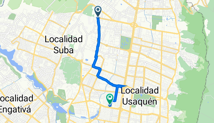 De Calle 169B # 74A-02, Bogotá a Carrera 51a 127-75, Bogotá