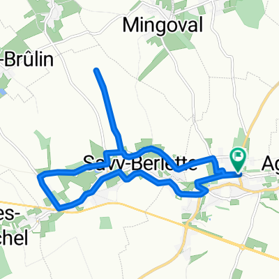 Chemin de la Vallée du Château, Aubigny-en-Artois à 29 Rue Émile Delombre, Aubigny-en-Artois