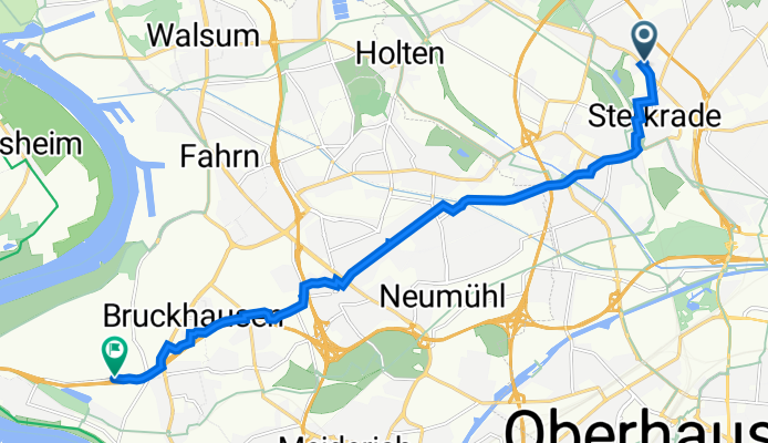 Oskarstraße 60, Oberhausen nach Duisburg