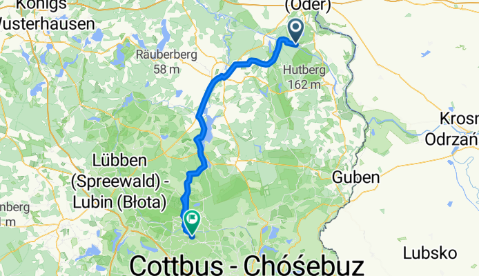 Dorfstraße 30, Groß Lindow nach Am Bahndamm 1B, Burg (Spreewald)